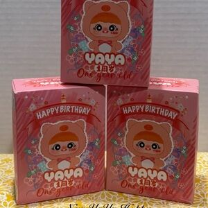 NEW YAYA HAPPY BIRTHDAY PANDA MOUSE FROG PLUSHES WITH SPECIAL EYES SET of 3